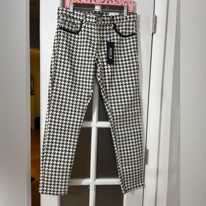 Allen B. Grey and White Houndstooth Skinny Pants